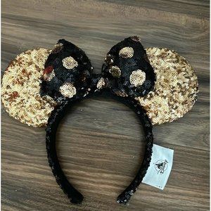 Disney Minnie Mouse ears gold/black sequins